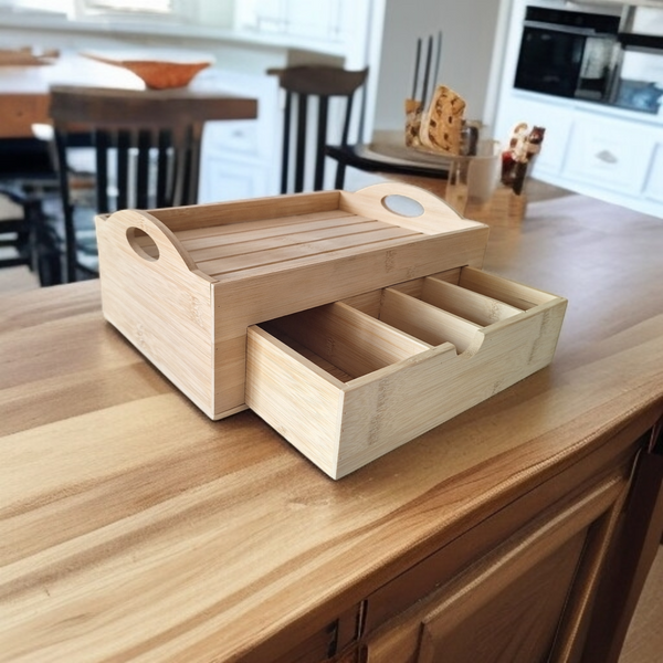 TACA PUDEŁKO BAMBUSOWE ORGANIZER POJEMNIK NA PRODUKTY KOSMETYKI 7 PR`EGRODY